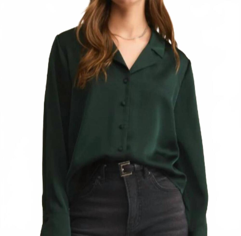 NEW Z SUPPLY ana satin top in garland green